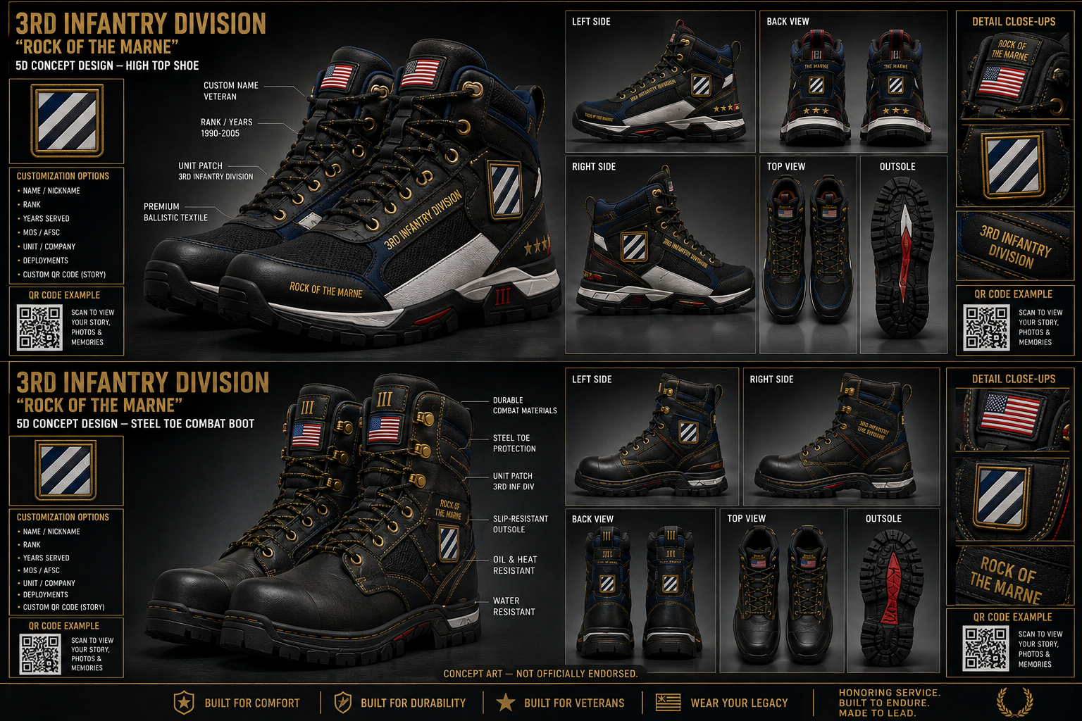 3rd Infantry Division footwear concept