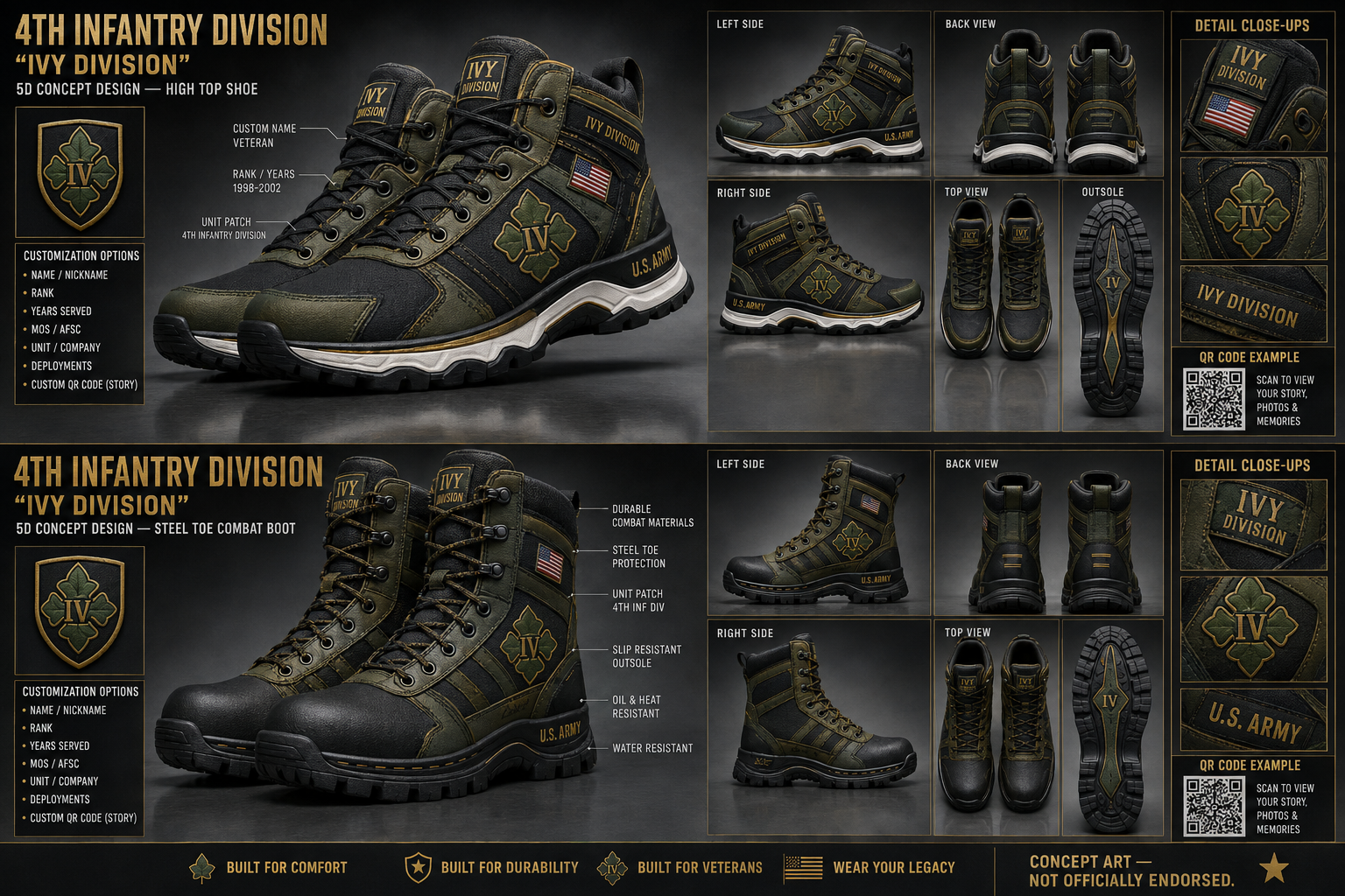 4th Infantry Division footwear concept