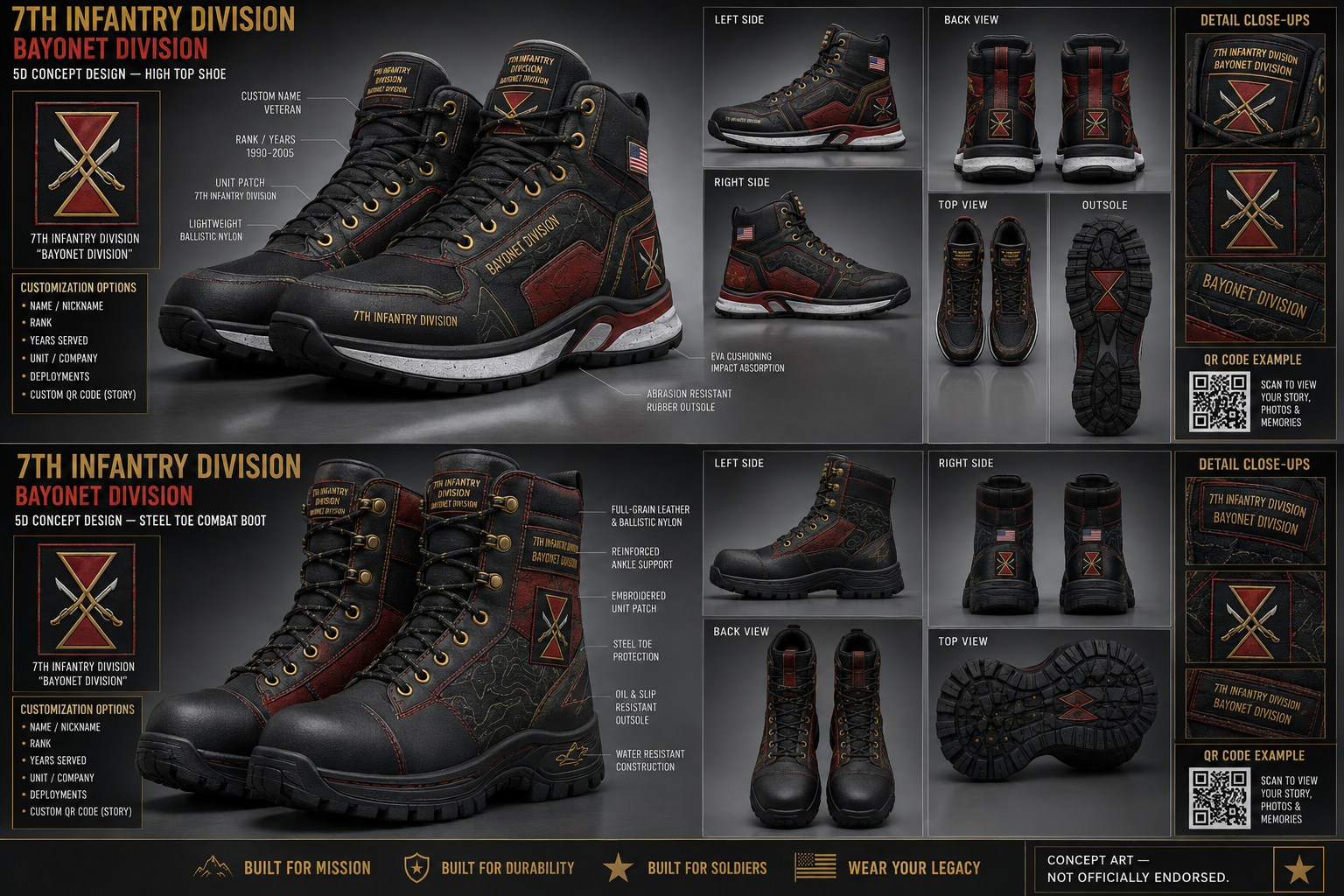7th Infantry Division footwear concept