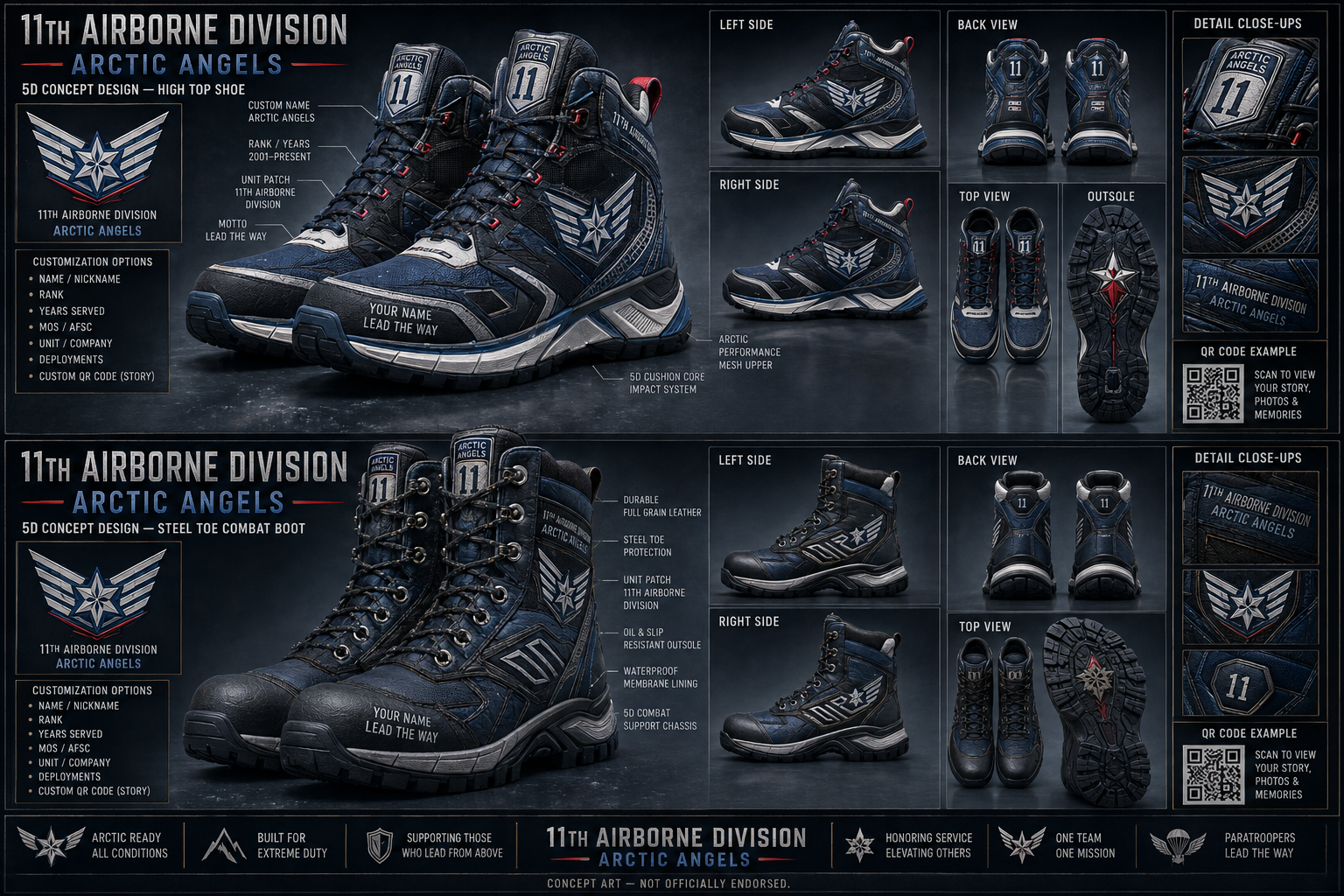 11th Airborne Division footwear concept