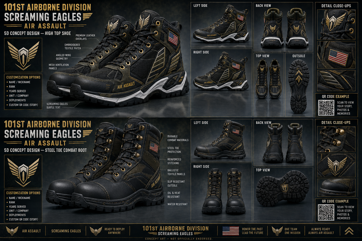 101st Airborne Division footwear concept