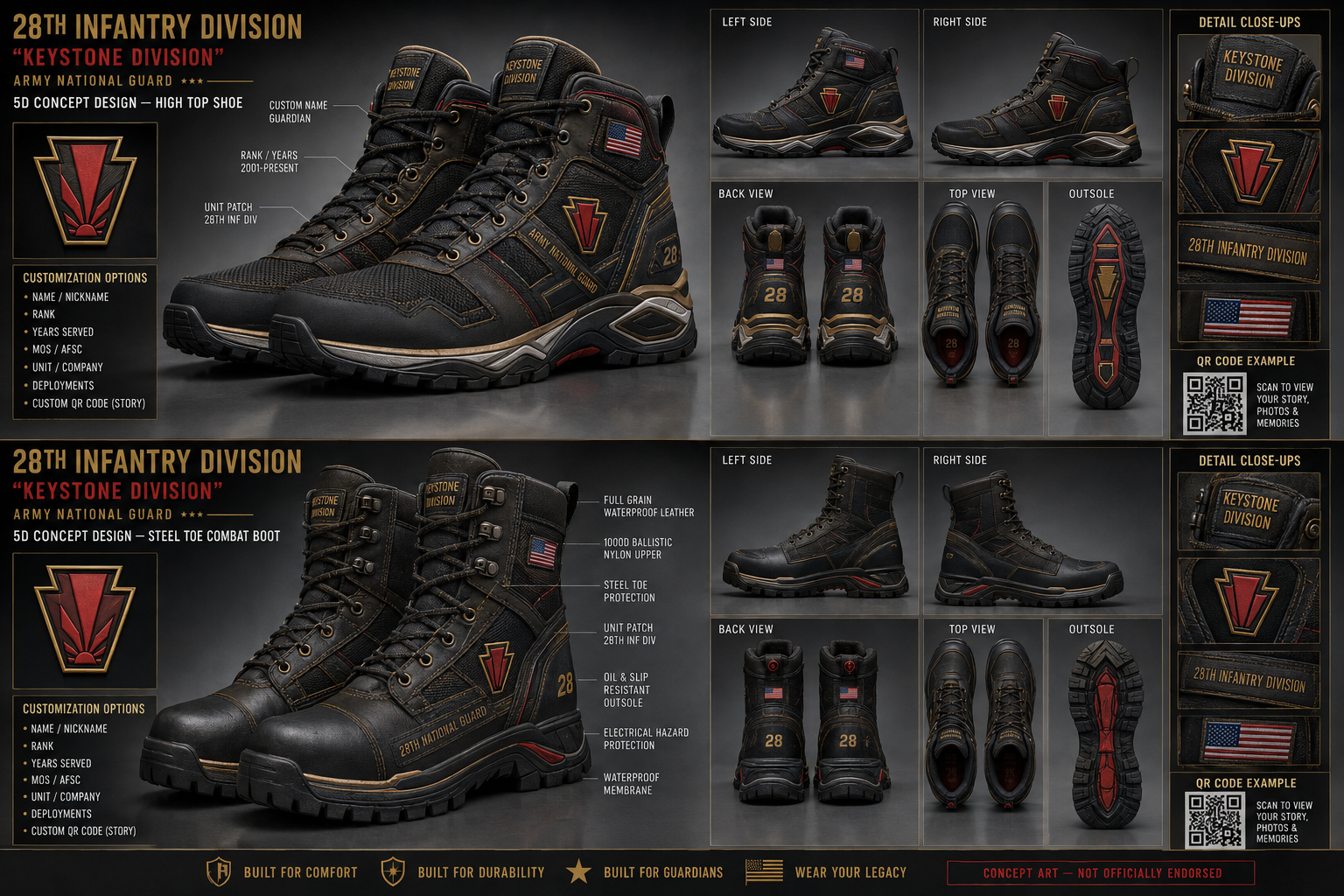 28th Infantry Division footwear concept