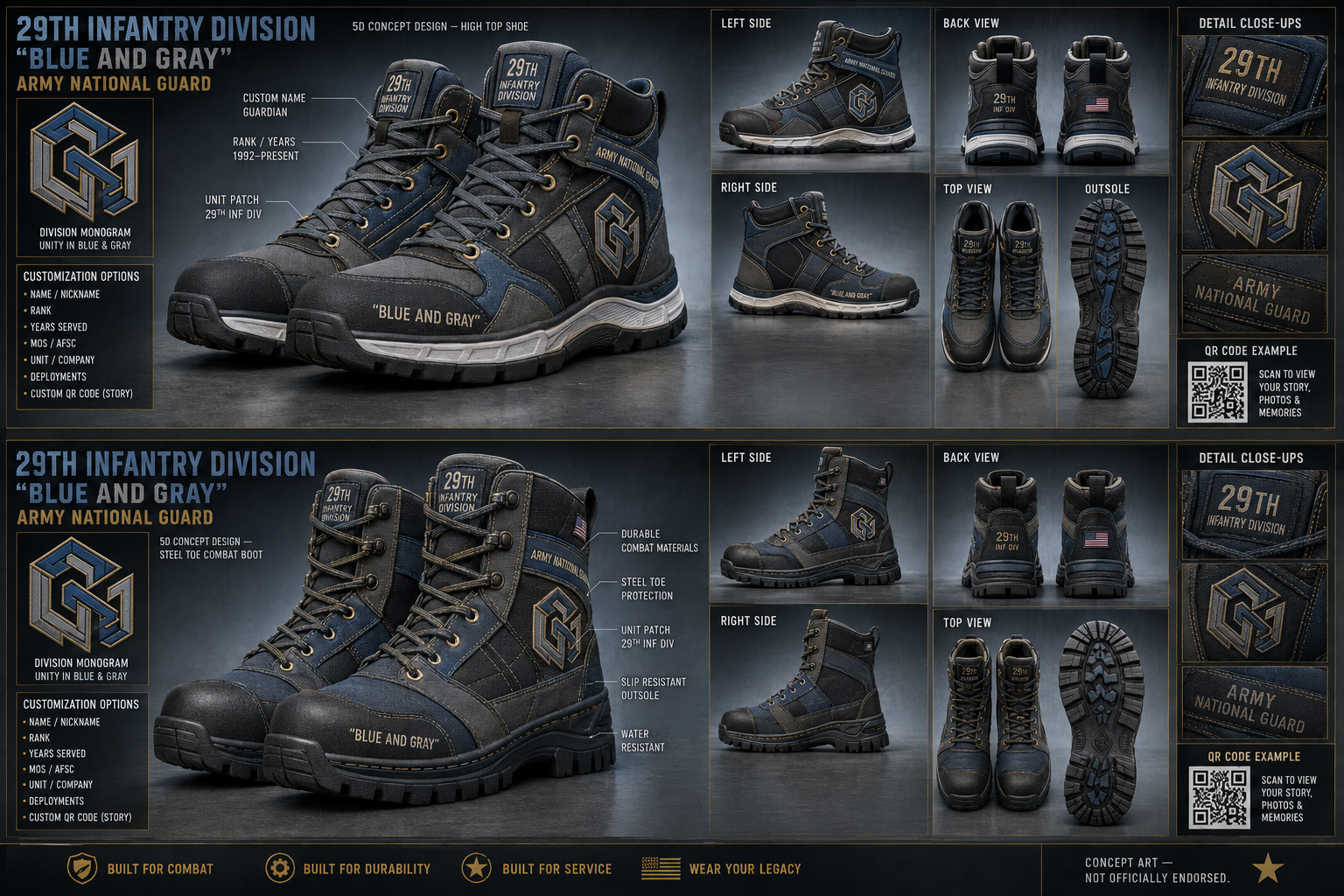 29th Infantry Division footwear concept