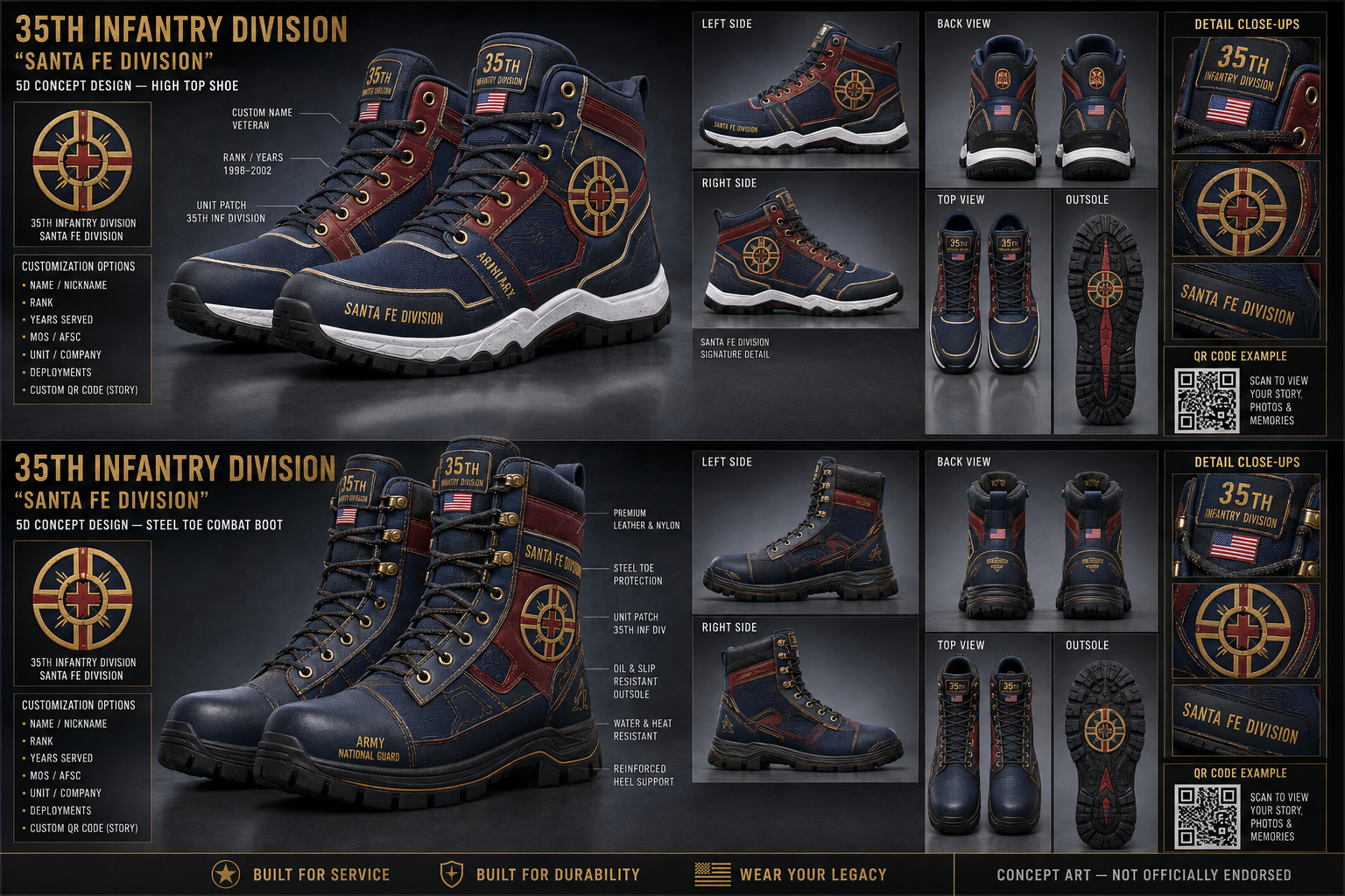 35th Infantry Division footwear concept
