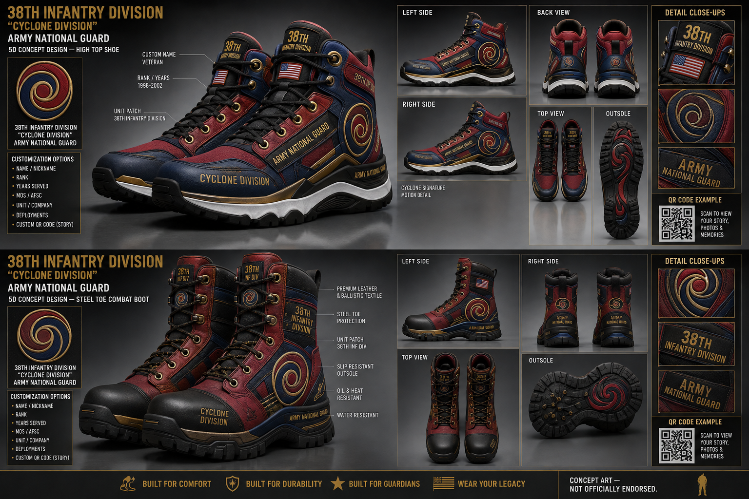 38th Infantry Division footwear concept