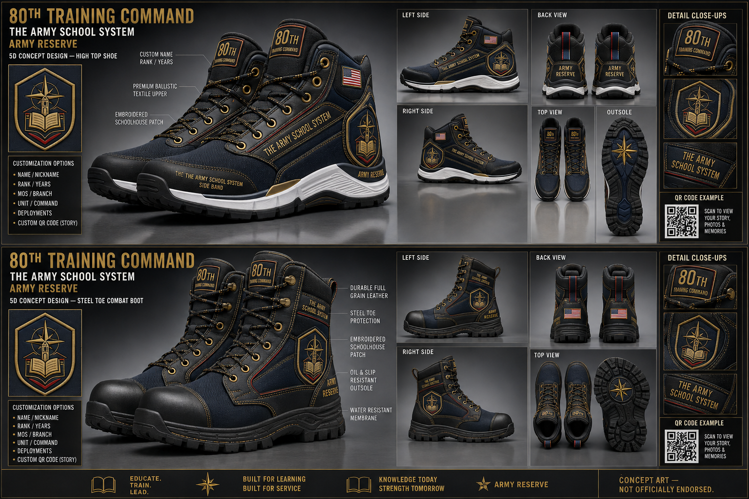 80th Training Command footwear concept
