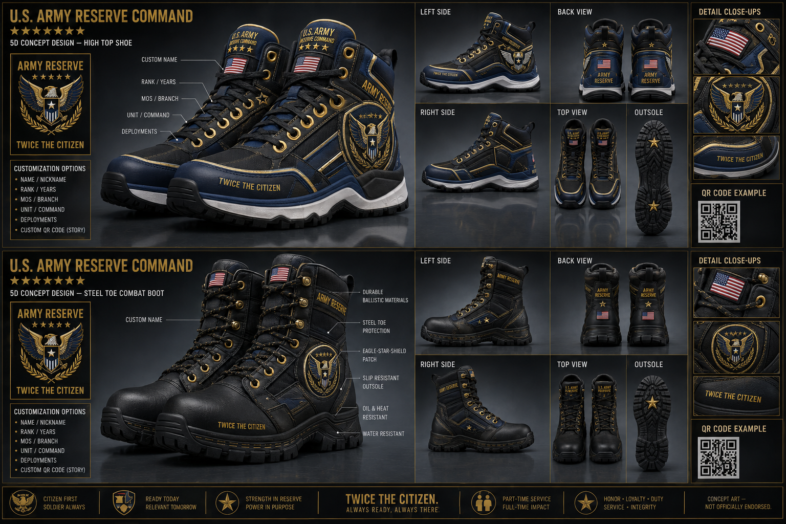U.S. Army Reserve Command footwear concept