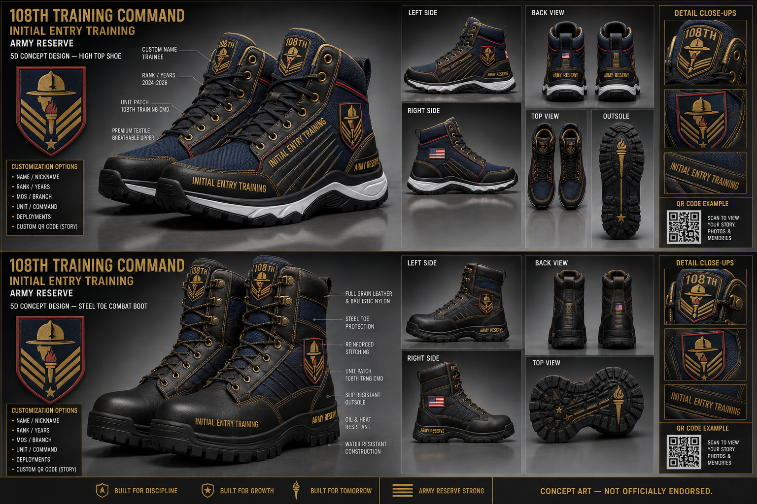 108th Training Command footwear concept