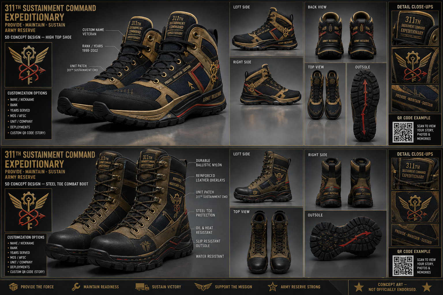 311th Sustainment Command (Expeditionary) footwear concept