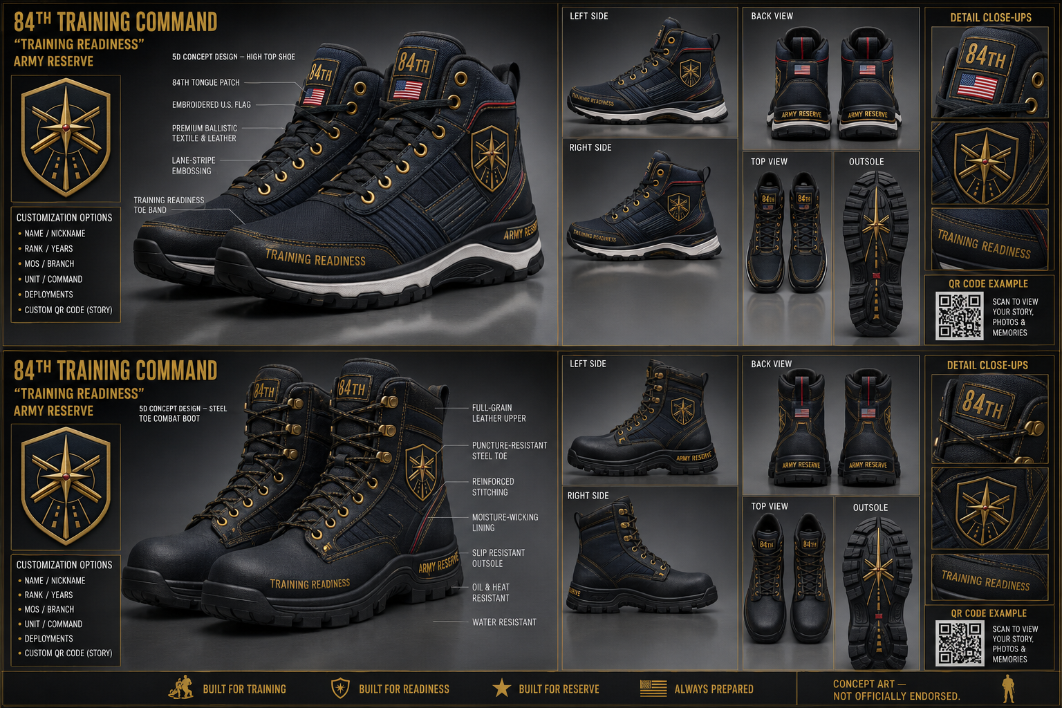 84th Training Command footwear concept