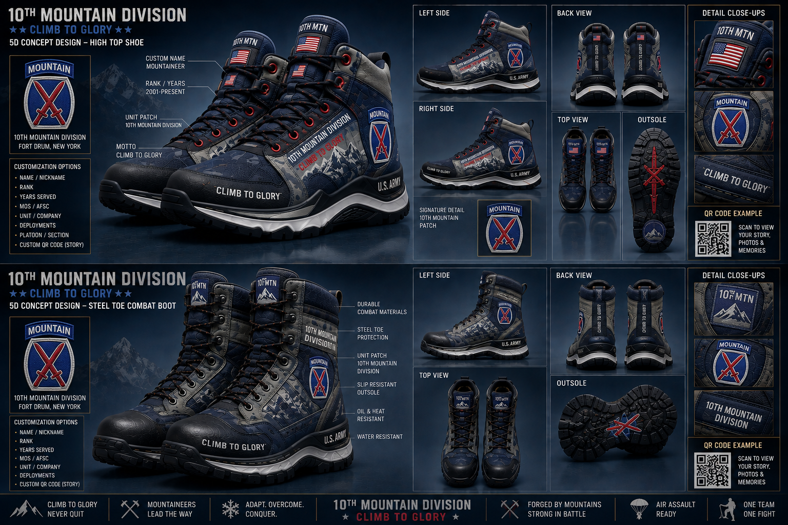 10th Mountain Division footwear concept