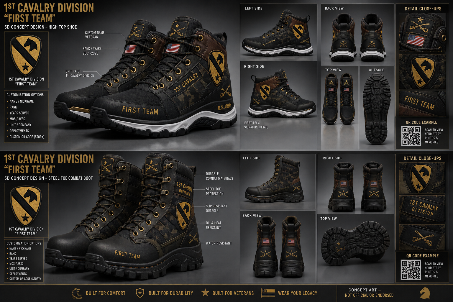 1st Cavalry Division footwear concept