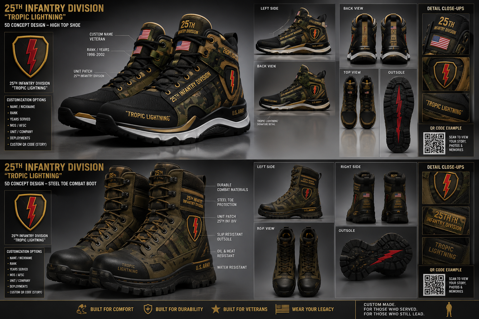 25th Infantry Division footwear concept