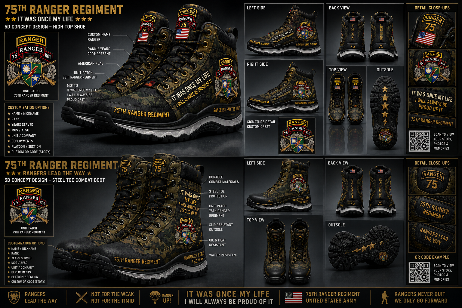 75th Ranger Regiment footwear concept