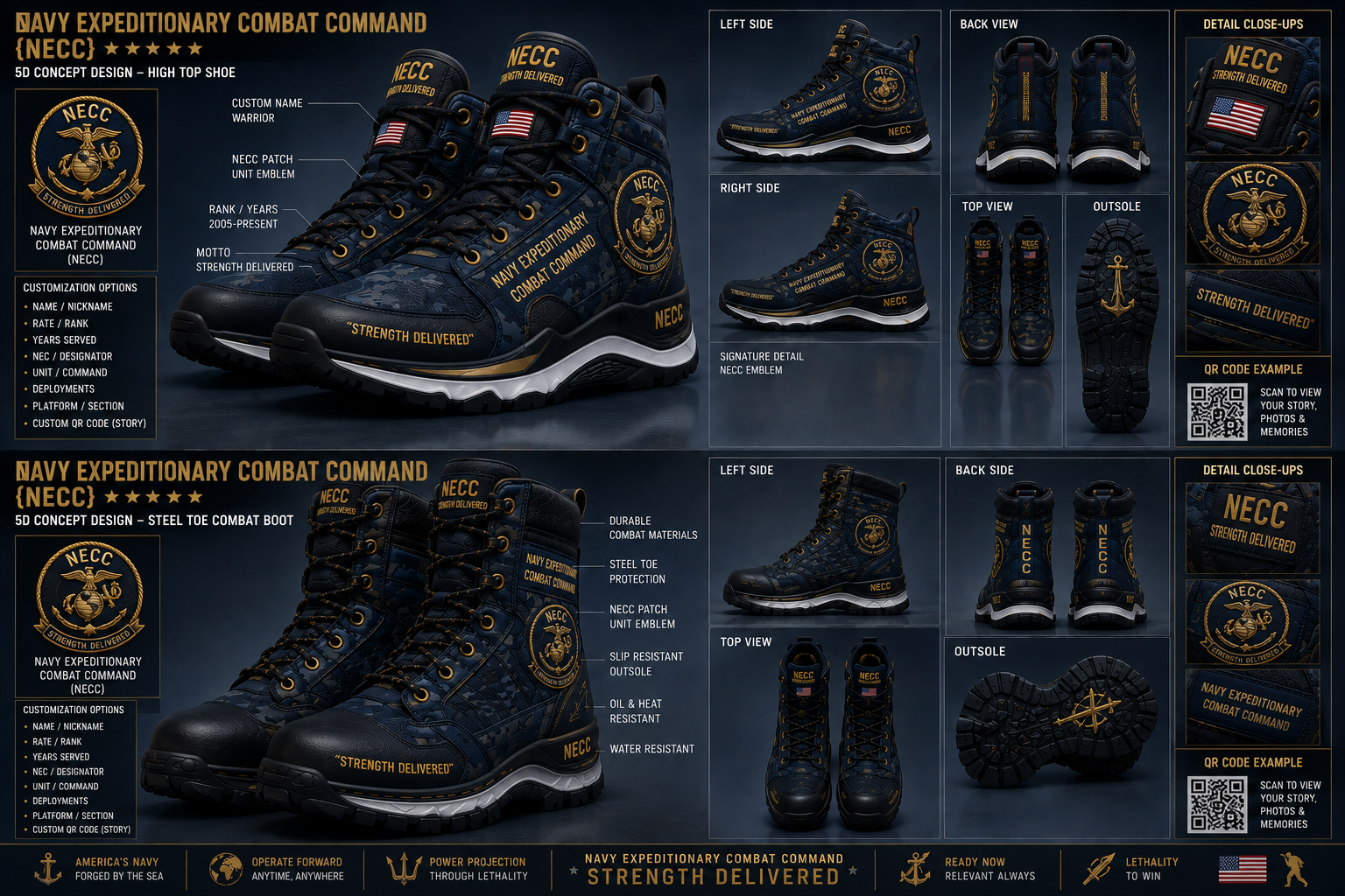 Navy Expeditionary Combat Command footwear concept